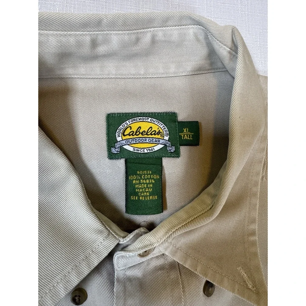 3 Cabelas Shirts Cotton Heavy Duty Long Sleeve Button Outdoor Work Men's XL Tall - Picture 9 of 16